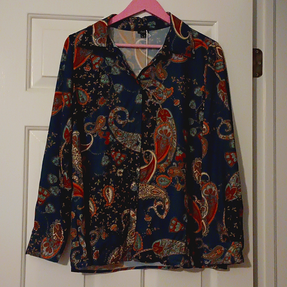 OVS ITALIAN COUTURE COLORFUL WOMEN BLOUSE SZ IT 48 NEW SZ 2XL